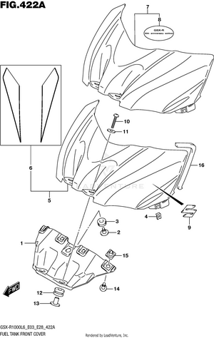 Fuel Tank Front Cover (gsx-r1000l6 E03) Schematic