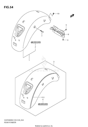 Rear Fender (model K8) Schematic