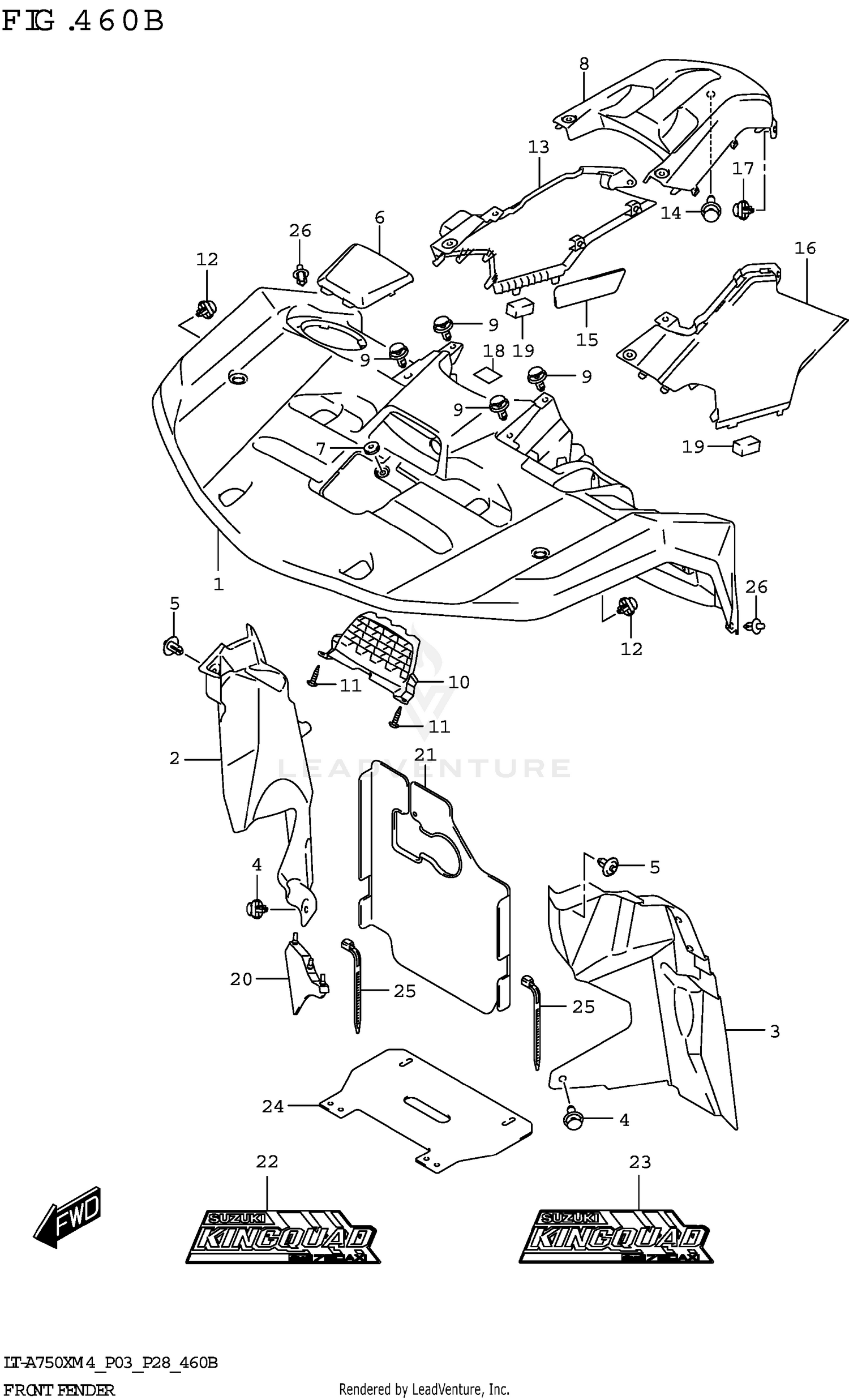FRONT FENDER (LT-A750X:P28)