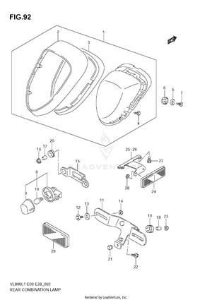 Rear Combination Lamp (vl800c E28) Schematic