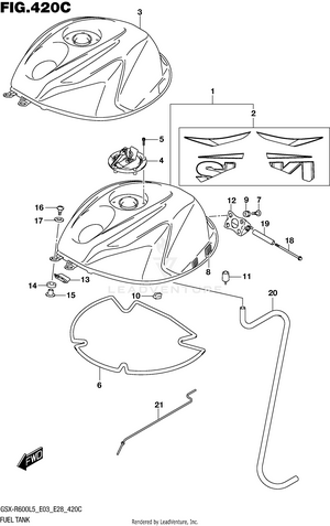 Fuel Tank (gsx-r600l5 E33) Schematic