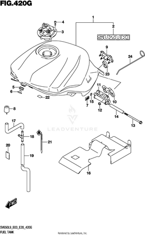 Fuel Tank (sv650al9 E33) (for Yvb,qeb) Schematic