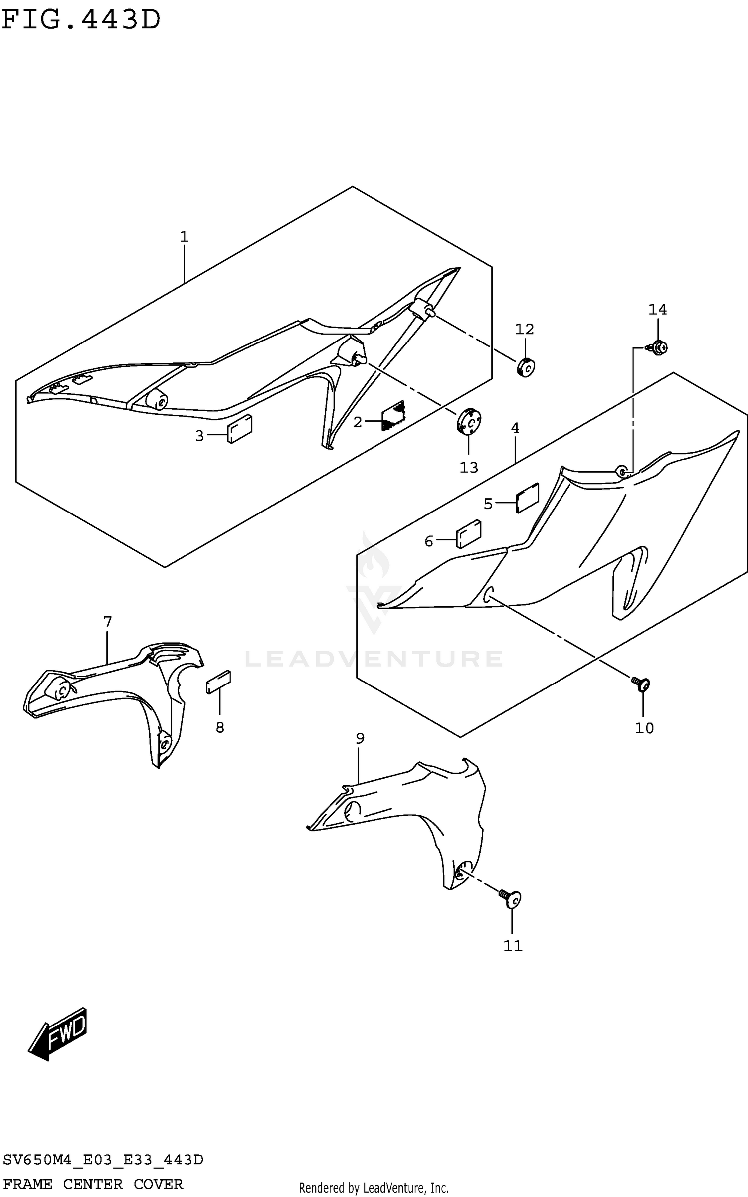 FRAME CENTER COVER (SV650AM4 E33)