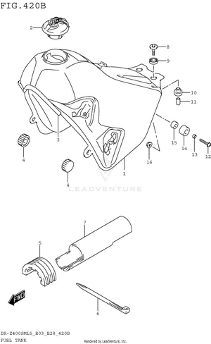 Fuel Tank (dr-z400sml5 E28) Schematic