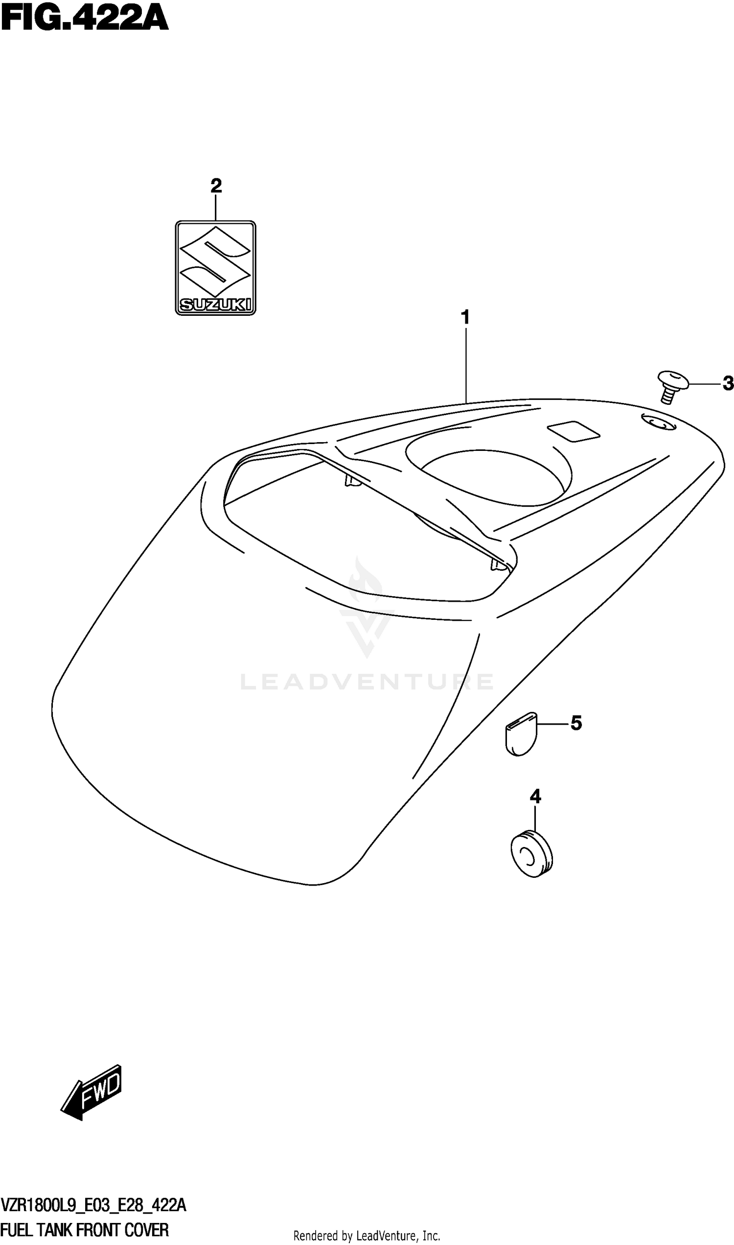 FUEL TANK FRONT COVER (VZR1800L9 E28)
