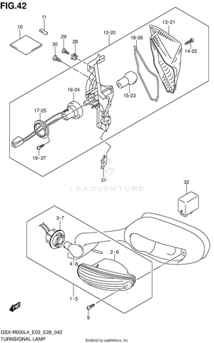 Turnsignal Lamp (gsx-r600l4 E28) Schematic