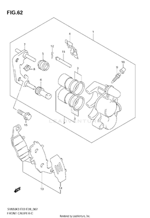 Front Caliper (sv650k3/sk3/k4/sk4/k5/sk5/k6/sk6/k7/sk7) Schematic
