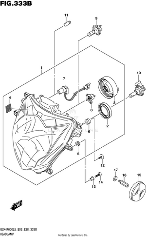 Headlamp (gsx-r600l5 E28) Schematic