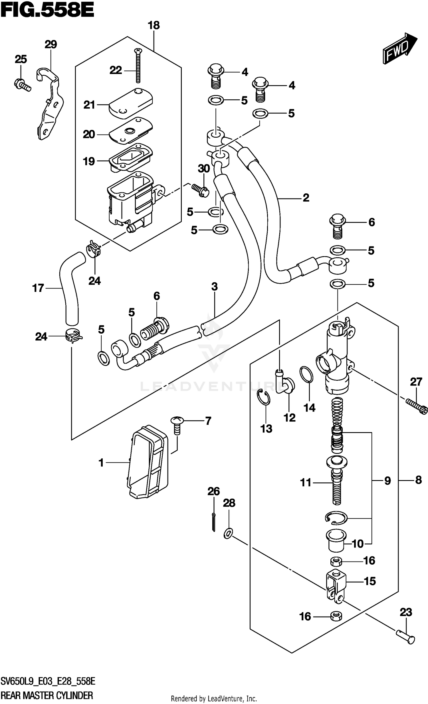 REAR MASTER CYLINDER (SV650XAL9 E28)