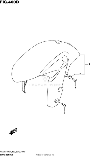 Front Fender (gsx-r750z) Schematic