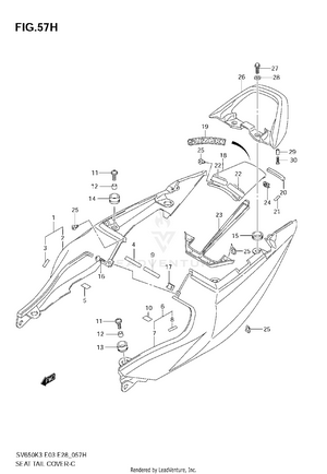Seat Tail Cover (sv650sk7/sak7) Schematic