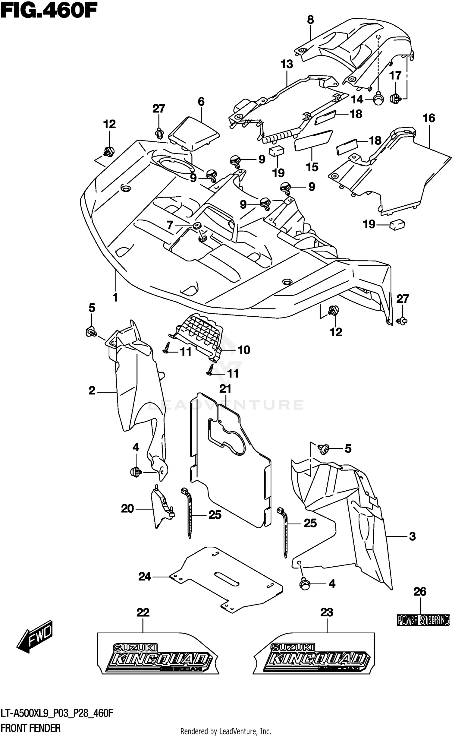 FRONT FENDER (LT-A500XPL9 P33)