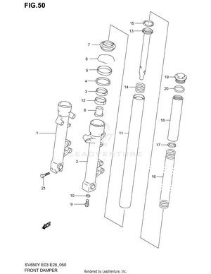 Front Fork Damper (model X/y) Schematic