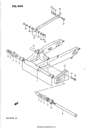Rear Swinging Arm (model L) Schematic
