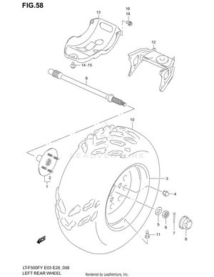 Left Rear Wheel (model W/x) Schematic