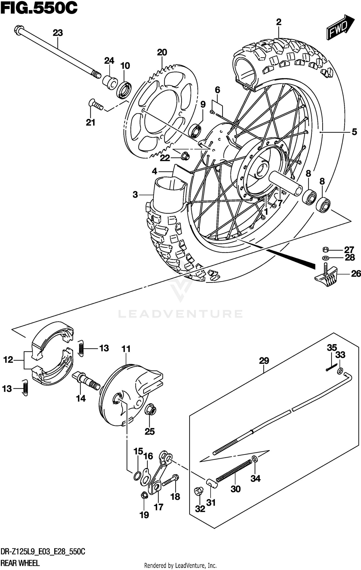 REAR WHEEL (DR-Z125LL9 E28)