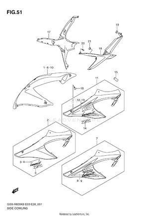 Side Cowling (model K8) Schematic