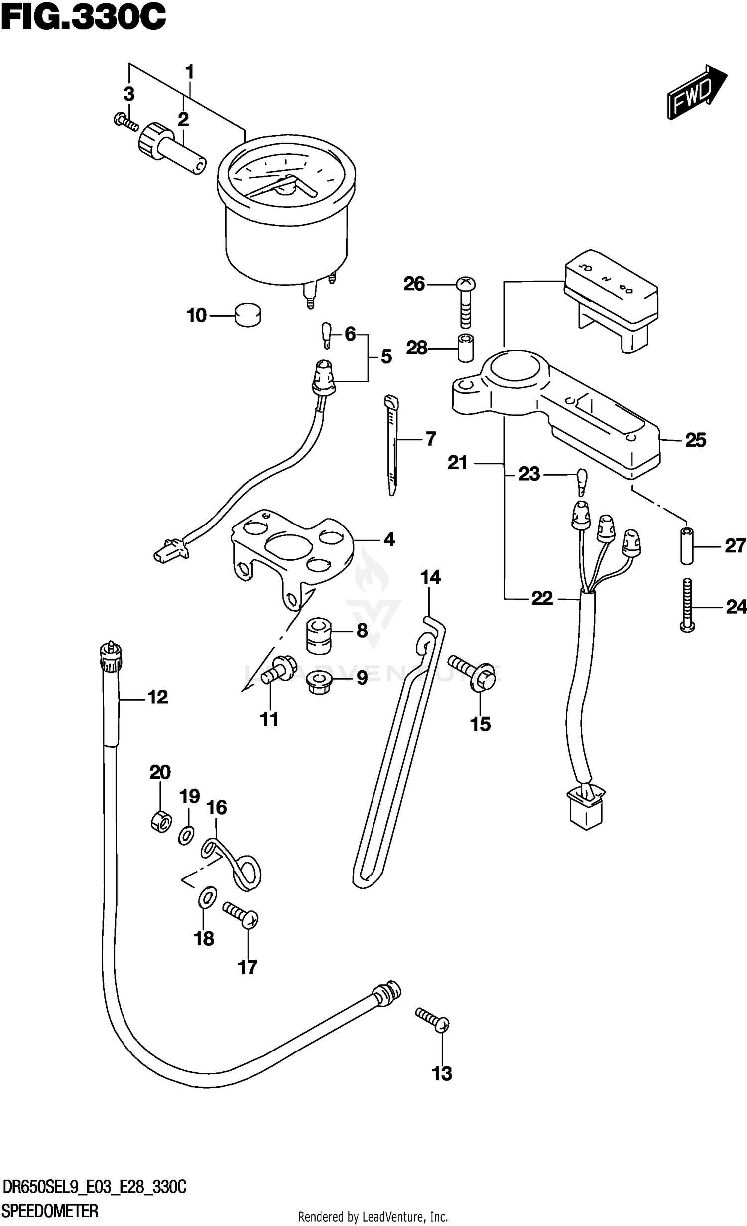 SPEEDOMETER (DR650SEL9 E33)
