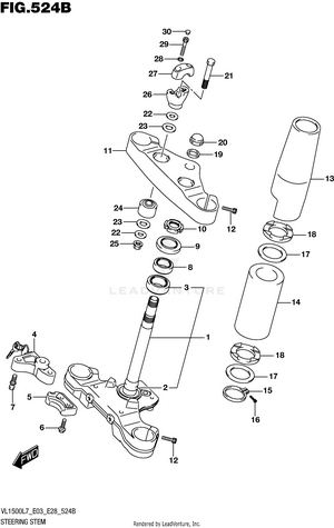 Steering Stem (vl1500bl7 E28) Schematic