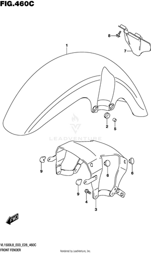 Front Fender (vl1500bl8 E33) Schematic