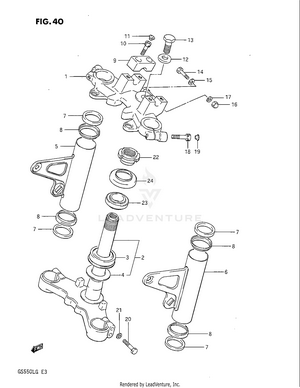Steering Stem (model G) Schematic