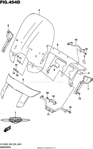 Windscreen (vl1500tl8 E33) Schematic