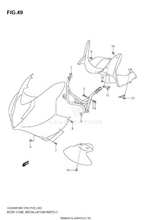 Body Cwl Installation Parts  (with Cowling) Schematic