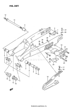 Rear Swinging Arm (model M/n) Schematic