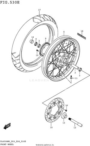 Front Wheel (dl650xam2 E28) Schematic