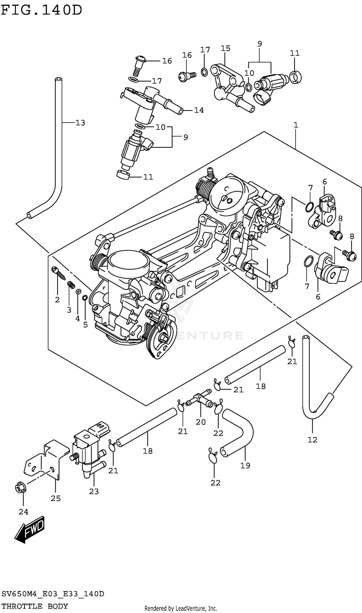 THROTTLE BODY (SV650AM4 E33)