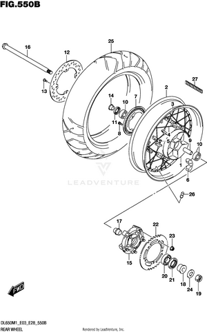 Rear Wheel (dl650xa) Schematic