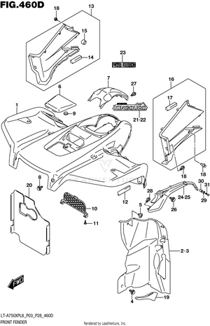 Front Fender (lt-a750xpbl8 P03) Schematic
