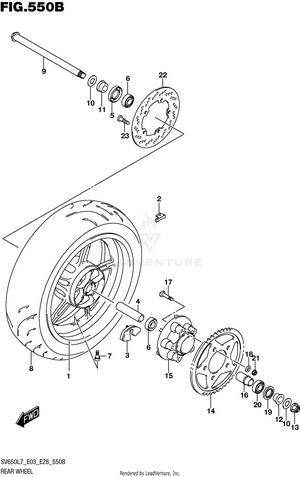 Rear Wheel (sv650l7 E33) Schematic