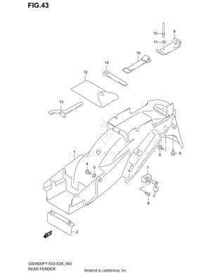 Rear Fender (model W/x/y/k1/k2) Schematic