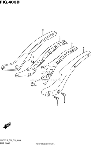 Rear Frame (vl1500btl7 E28) Schematic