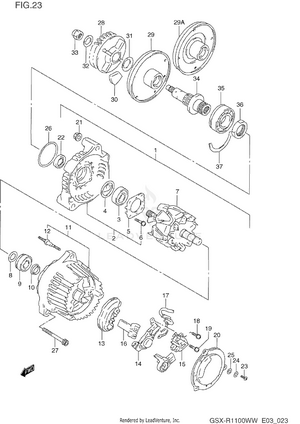 Alternator (model P/r) Schematic