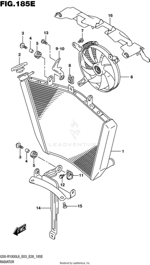 Radiator (gsx-r1000al6 E33) Schematic