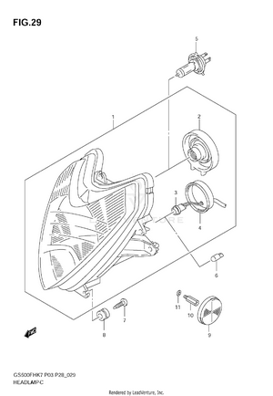 Headlamp (gs500f E3, E28, E33, E95) Schematic