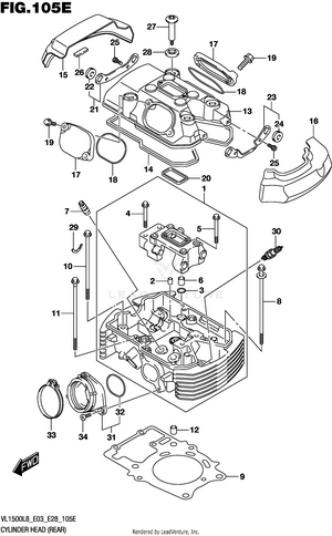 Cylinder Head (rear) (vl1500tl8 E03) Schematic