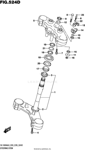 Steering Stem (dl1000xal8 E03) Schematic