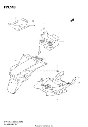 Rear Fender (with Abs) Schematic