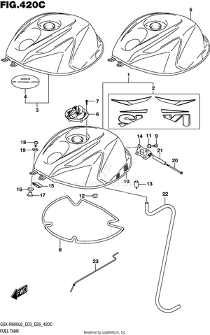 Fuel Tank (gsx-r600l6 E33) Schematic