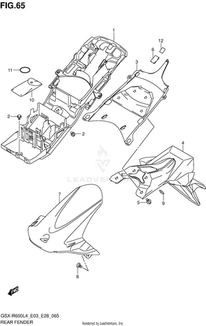Rear Fender (gsx-r600l4 E28) Schematic