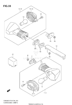 Turnsignal Lamp (sv650k3/k4/k5/k6/k7/ak7) Schematic