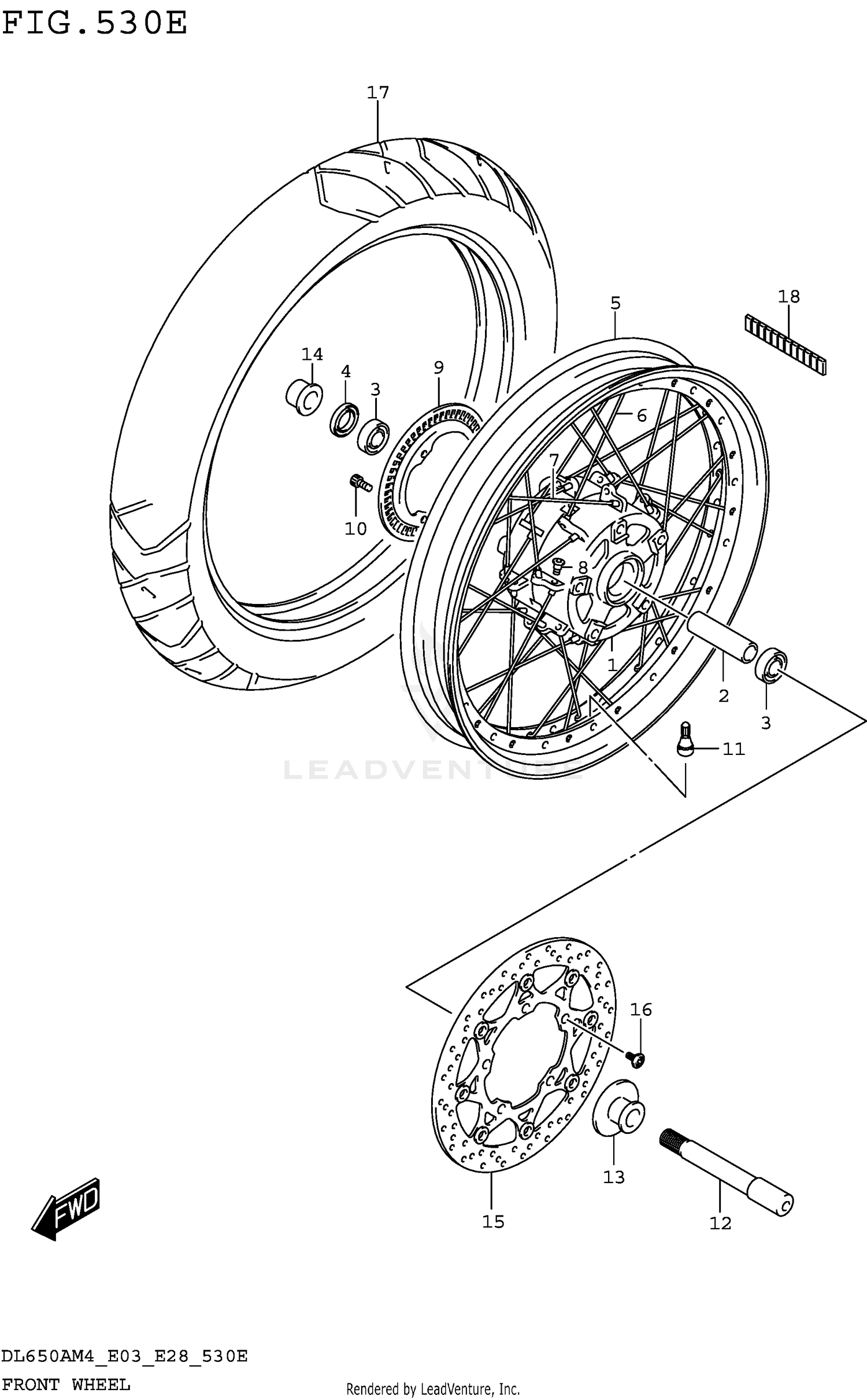 FRONT WHEEL (DL650XAM4 E28)