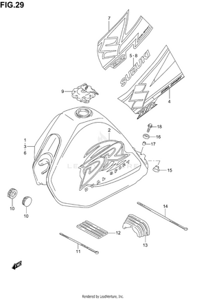 Fuel Tank (model K1/k2/k3) Schematic