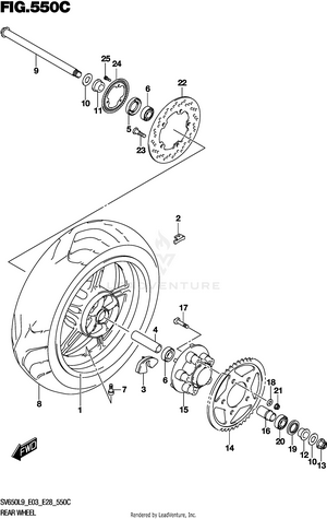 Rear Wheel (sv650al9 E28) Schematic
