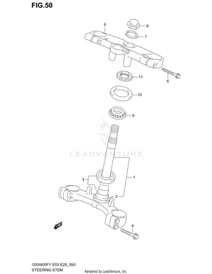 Steering Stem (model W/x/y/k1/k2) Schematic