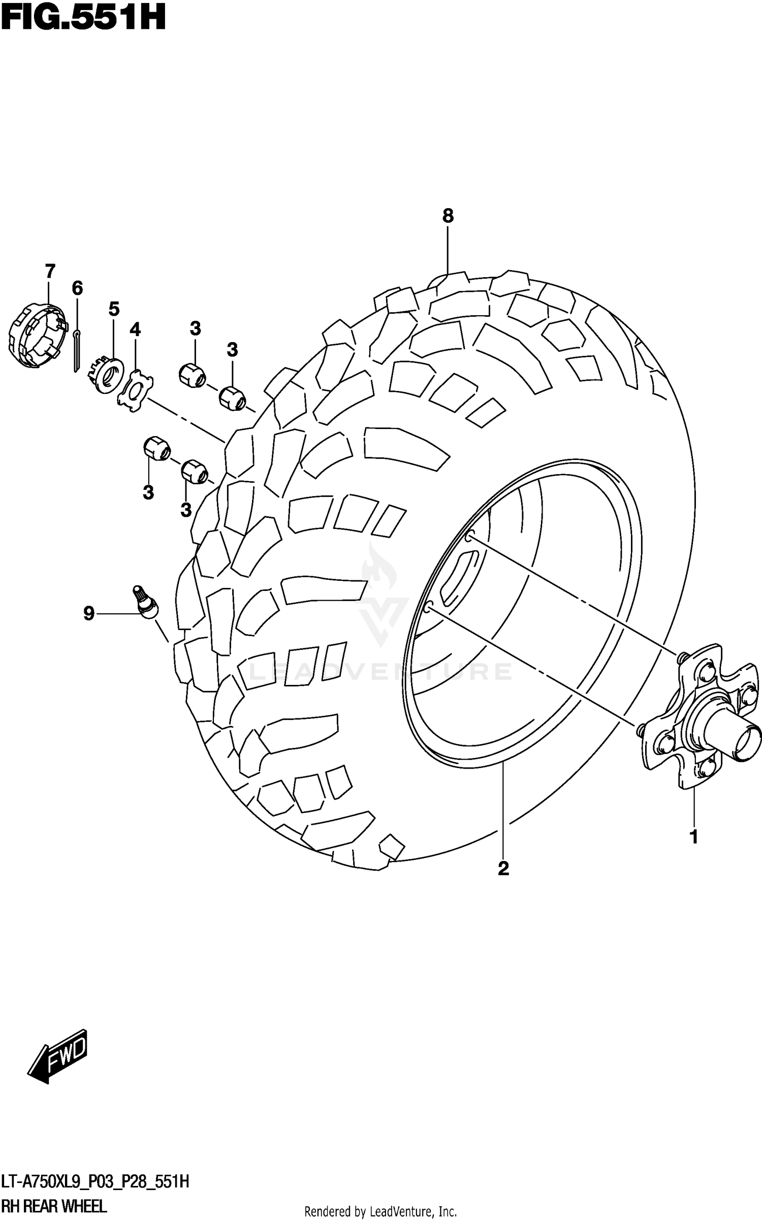 RH REAR WHEEL (LT-A750XPZL9 P28)