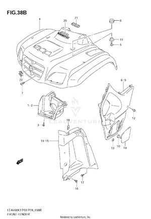 Front Fender (model K5/k6/k7) Schematic